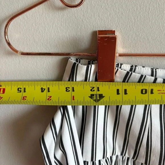 BCBGMAXAZRIA Womens Self Tie Belt Stripe Wide Leg Pants Black White Size 2/4 - Picture 2 of 13